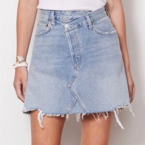 AGOLDE Criss Cross Denim Mini Skirt
